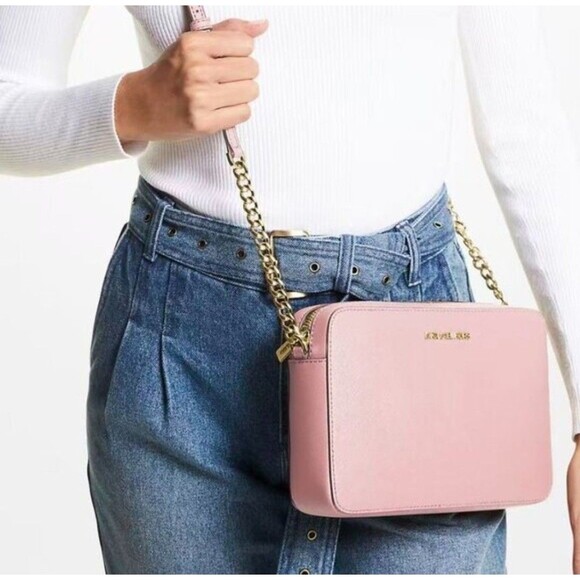 Michael Kors Jet Set Large East West Crossbody Signature Leather Bag Handbag - Picture 1 of 11